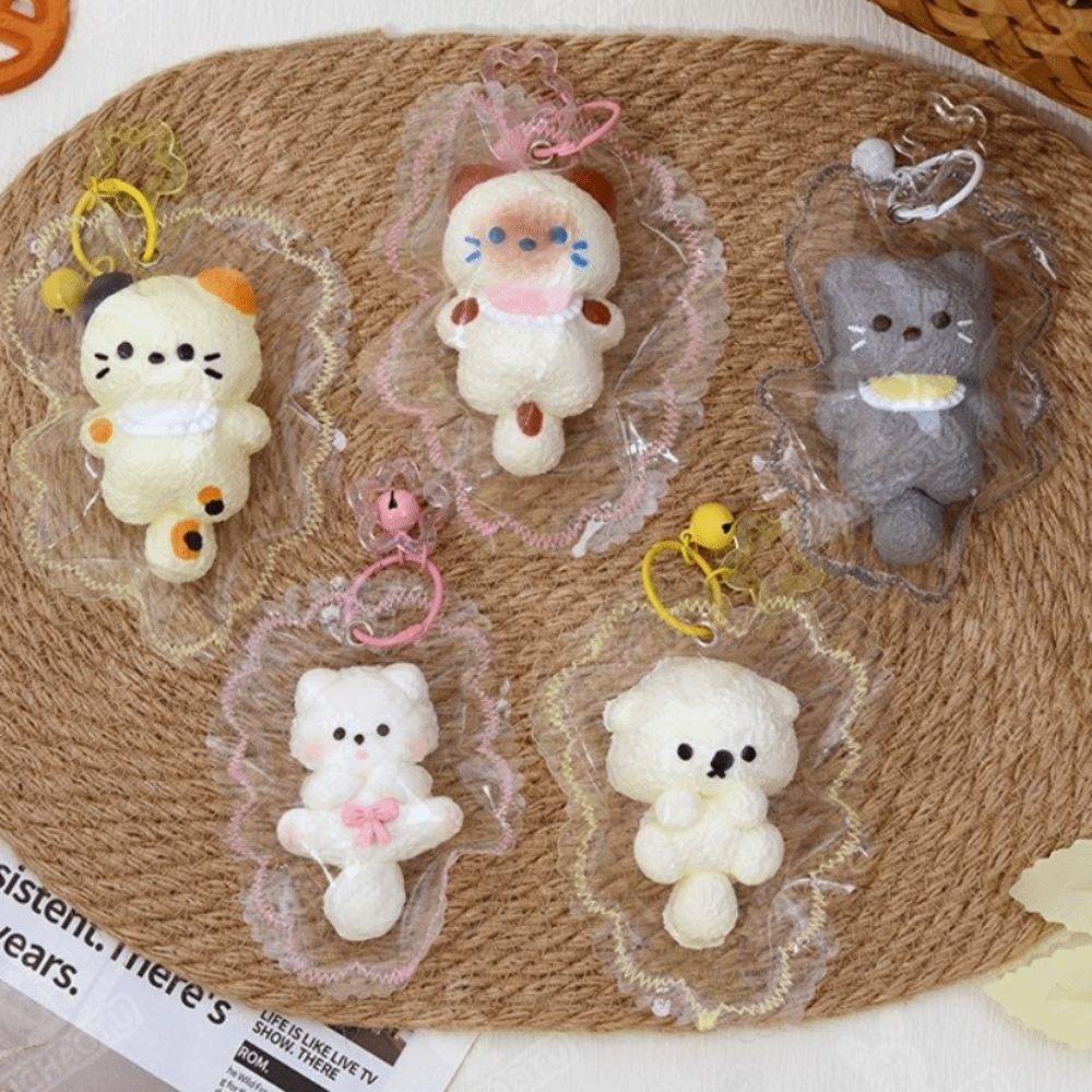 Squishy Pendant Kitty Squishy Keychain Soft Mochi Cat Fidget Toy  Desktop Decor