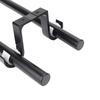 2 Stück/Set Aluminium Doppel-Vorhangstangen-Halterungen Langlebige Schwarze Fensterbeschläge Haken Heimdekorationszubehör Verdicken