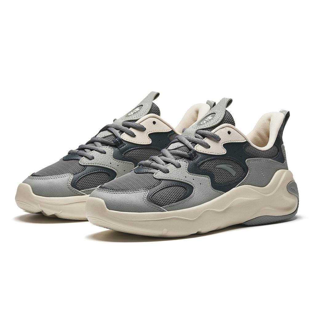 Anta Gravity Sports Comfortable Non-Slip Wear-Resistant Breathable Low-Top Casual Shoes Men Casual Shoes Gray Black 112518811-3