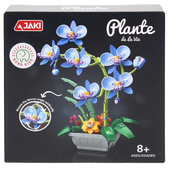 Blue Orchid Flower in a Pot Construction Blocks to be Stacked 581 pcs.