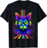 Cat Wearing Headphones Nightclub Electronica Music Funny T-Shirt
