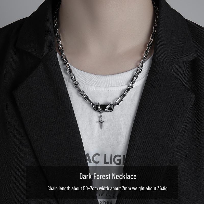 Trendy Men's Clavicle Necklace: Versatile, High-End, Simple Hip Hop Jewelry
