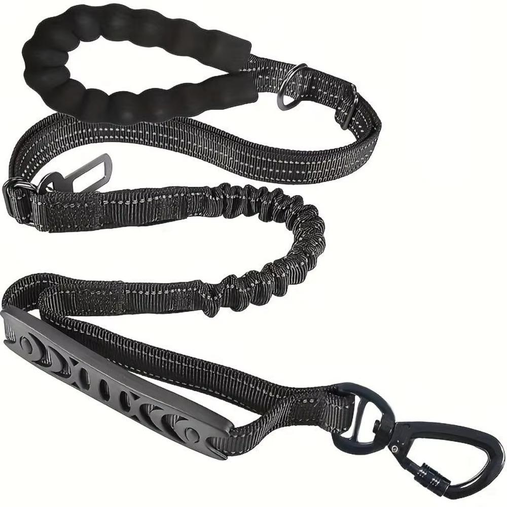 Shock Absorbing Reflective Pet Dog Leashes Explosion-proof Elastic Buffering Dog Walking Rope Wear Resistant чёрный