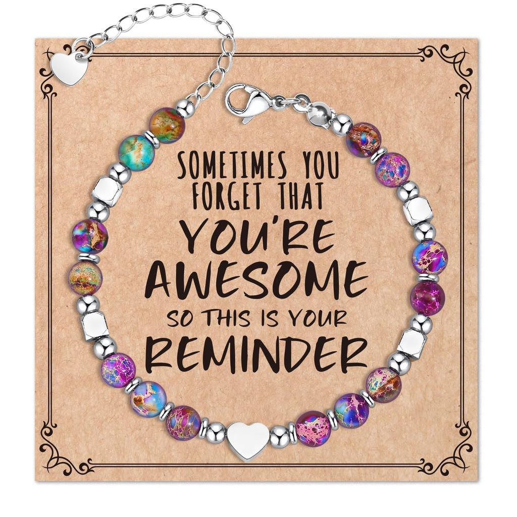 JYL TS Bracelet Letter Heart  Set Stackable Friendship & Personalized Luck