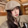 Retro Plaid Forward Hat Showing the Face Small Painter Hat Thin Breathable Literary and Versatile Beret Newsboy Hat Female