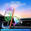 25W Magnetic Wireless Car Charger Stand  Air Cooling RGB Light Phone Holder For Magsafe iPhone 17 16 15 14 13 12 Fast Charging
