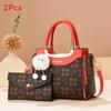 Urban Minimalist Tote Bag Pu Material With Print Contrast Color For Daily Use
