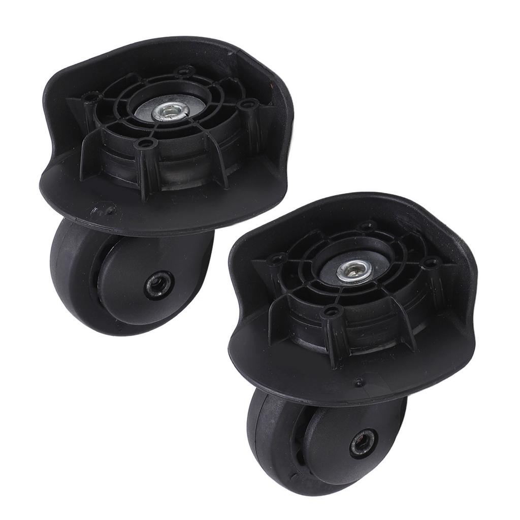 1 Pair Luggage Swivel Casters Plastic Mute Suitcase Swivel Wheel Repalcement Black A65