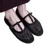 Fashion Mesh Flats Women Weave Sandals Fashion Buckle Sexy Shoes 2025 Summer New Elegant Shoes Cozy Walking Casual Zapatillas De Mujer