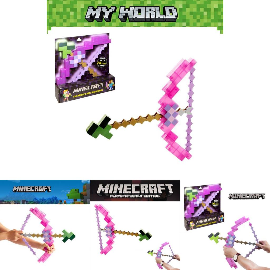 Minecraft Pink Bow And Arrow Toy For Kids Plastic Material 38*35.5cm Packaging Size