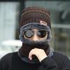 Winter Thickened Knitted Hat For Men Fleece Lined Warm Neck Thickened Warm Windproof Cold-Resistant Hat For Cold Weather Cycling