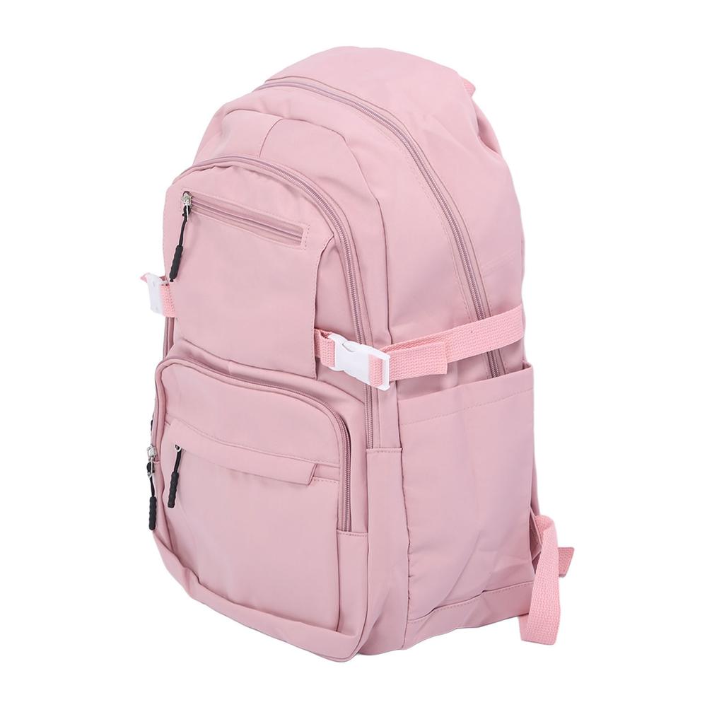Women Travel Backpack Zipper Waterproof Adjustable Shoulder Strap Casual Carry On Laptop Backpack Pink 16in