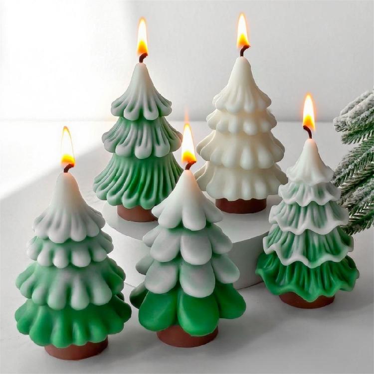 Silicone Moulds Christmas Tree Candle Molds Ornament Molds Epoxy Resin Molds Plasters Molds for Candle Making
