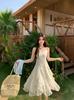 Plus Size Sheer Lace Patchwork Camisole Dress - Women’s Slim Fit Irregular Summer Skirt