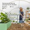 Tunnel Greenhouse, 13.5 m2, 6 Windows, Roll-Up Zippered Door, Galvanized Steel, 4.5 x 3 x 2 m, White