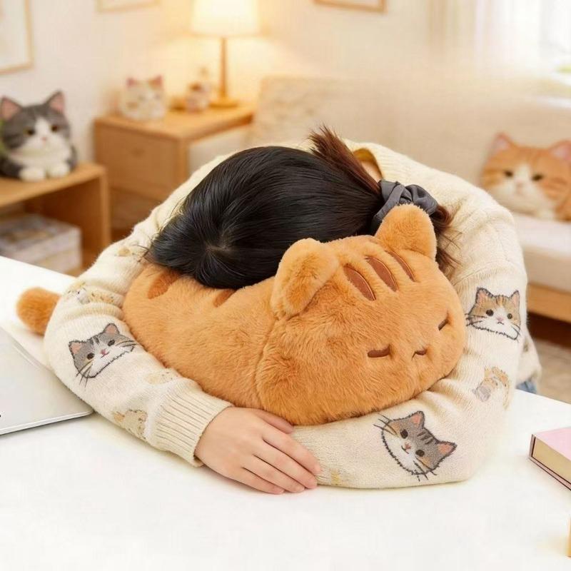 Süßes orangefarbenes Katzen-Stofftier Kawaii Flauschiges Kätzchen Plüschtier Weiche Katzen-Stoffpuppe Spielzeug Heimdekoration für Freunde Geburtstagsgeschenk