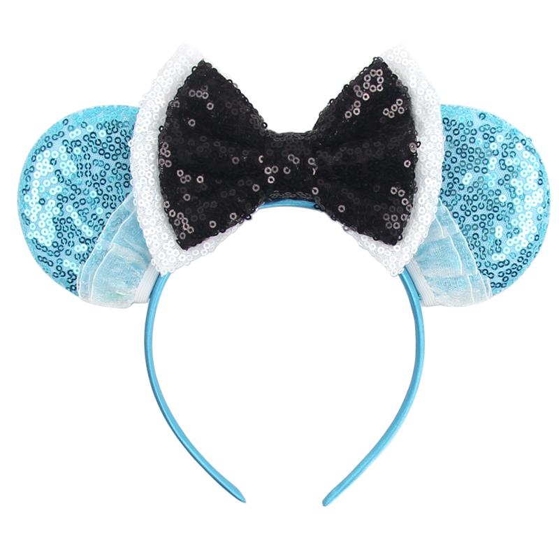 Cartoon Character Mouse Ears Headband Sequins 5" Bow Hairband For Girls Children Festival Party DIY Hair Accessories Gift