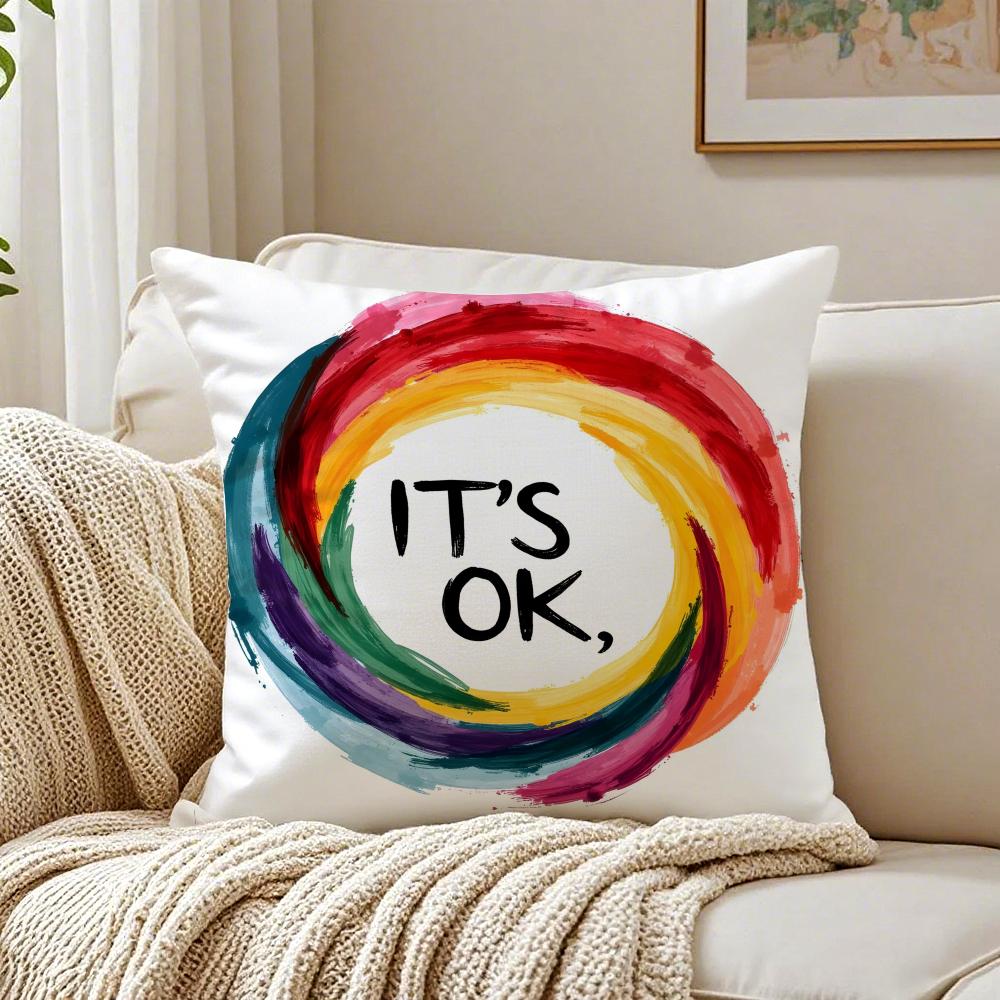 Fashionable Handpainted Minimalist Prints Cushion Cover Pillowcase Antidustmite Living Room Sofa Decor Cushion Room