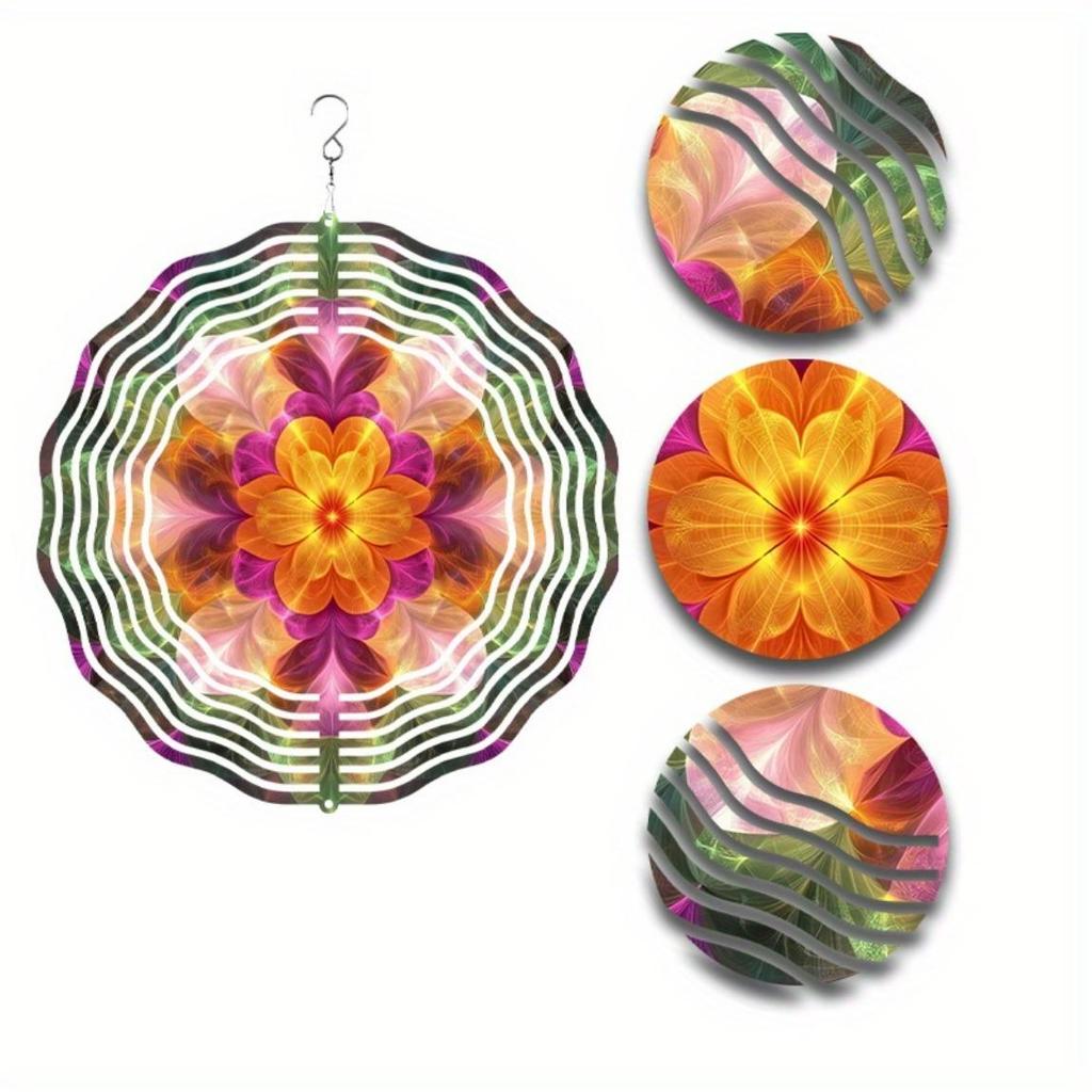 360 Grad drehbarer Haken 10 Zoll Hängender Windspinner für Balkon-Gartendekor Dynamisches Kunstdesign Frühling Sommer Geschenk für Freunde Familie