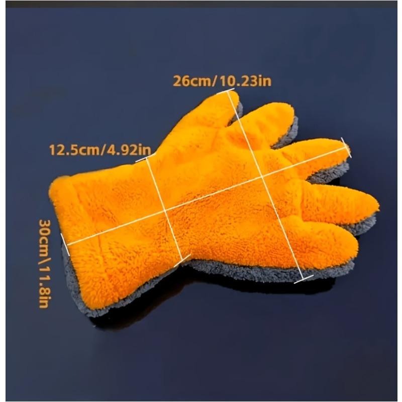 1 piece of coral fleece car wash gloves - scratch-free microfiber, reusable