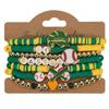 Polymer Clay Beaded Baseball Bracelet - Elastic Multi-Layer Fans Bracelet for Daily and Sports Occasions