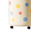 Polka Dot Trash Can Garbage 12L Dustbin with Wheels Uncover Waste Basket Recycling Bin for