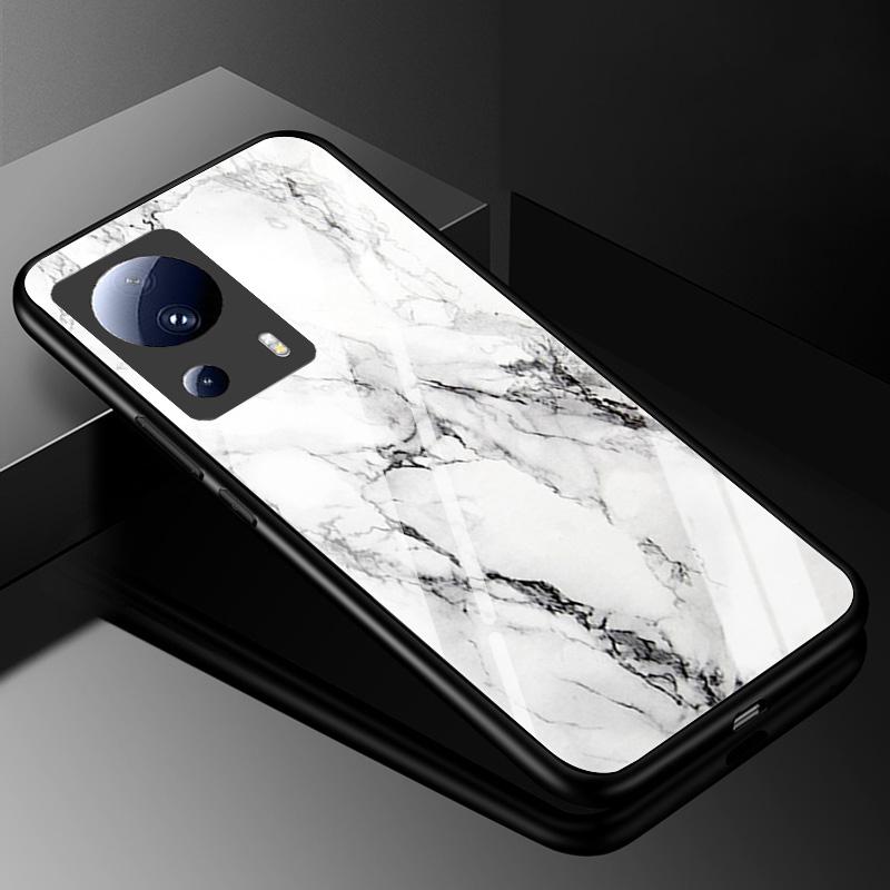 Tempered Glass Case for Xiaomi 13 Lite 5G Cover 13Lite Painted Hard Case for Xiaomi Mi 13 Lite Phone TPU Bumper Xiaomi13Lite