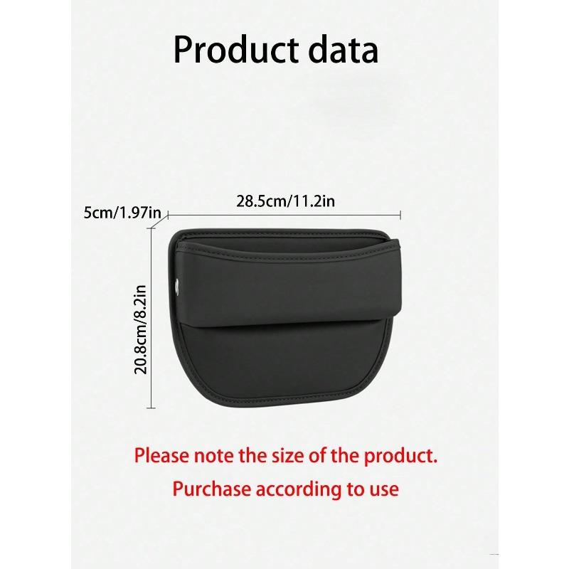 1pc Black Leather Car Seat Gap Organizer