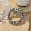 2pcs Exquisite Crystal Beaded Hair Ties for Women, Bun Style, Elegant Bracelet, Rhinestone Ponytail Holders, Hair Additions, Elastic Bands