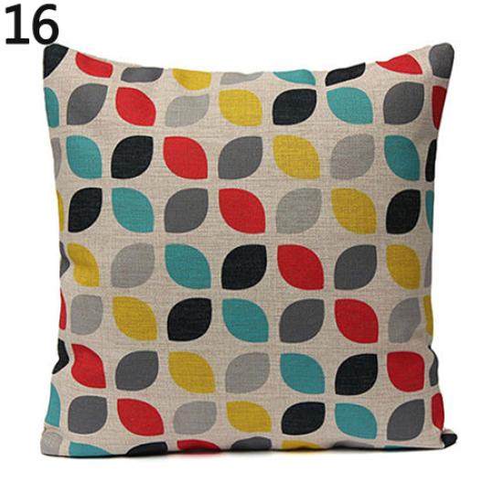 Talos Home Decor Vintage Geometric Flower Cotton Linen Throw Pillow Case Cushion Cover