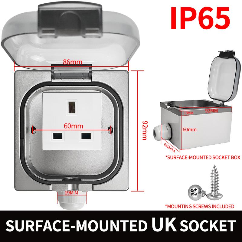 IP65 Waterproof Outdoor Electrical Box- Universal Mounting (Surface/Flush) Junction Box for Bathroom, Kitchen, Weatherproof DIY