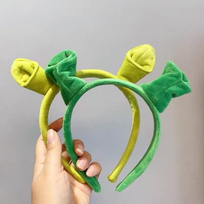 Bandeau de Noël Shrek Dessin Animé: Accessoire de cheveux créatif amusant pour le lavage du visage des femmes et les spectacles d'enfants