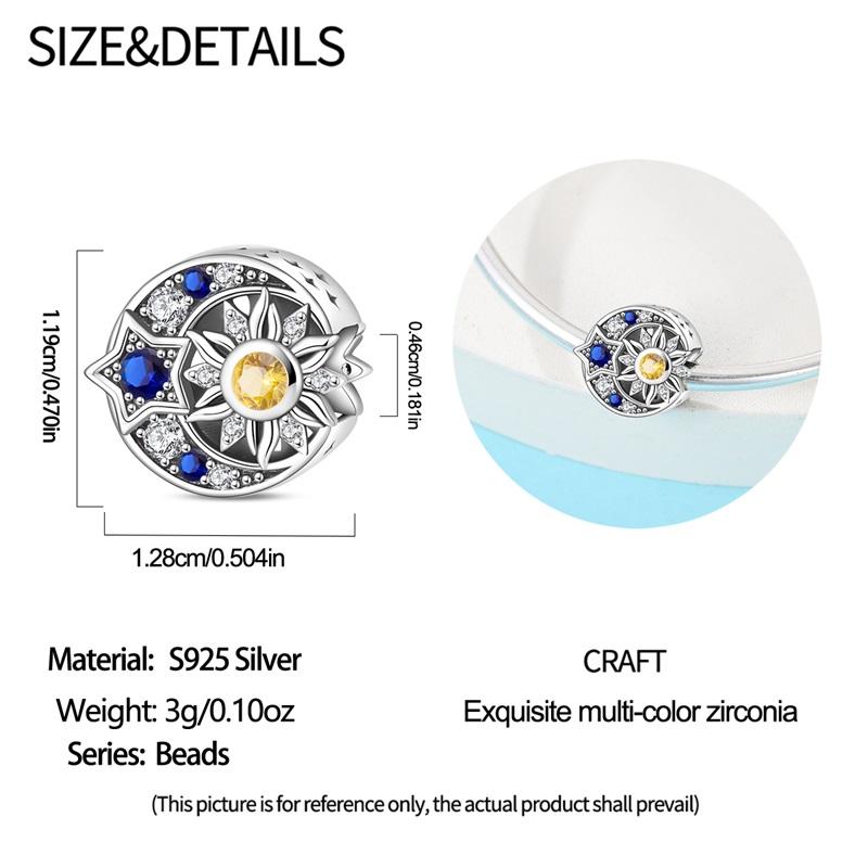 Charms Copper Fit Charms 3Mm Original Bracelet Womens Sunflower Bead Under The Moon Pendant Diy Fine Jewelry Gift New In