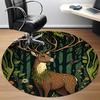 1pc Forest Deer Office Round Area Rug, Under Office Chairs Bedroom Living Room Home Decor, Room Deco
