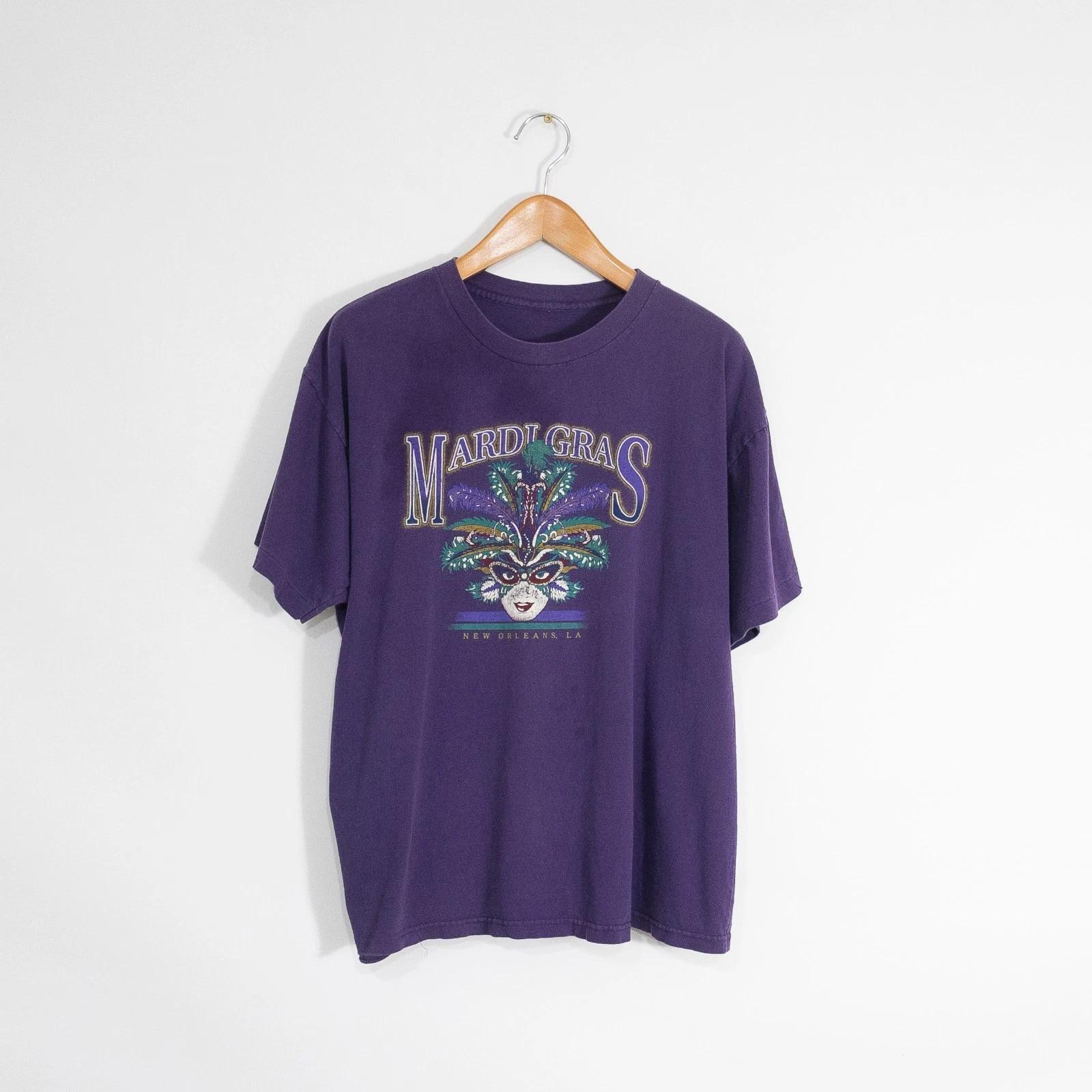 Винтажная футболка Mardi Gras New Orleans 90-х Мужская XL Потертая Туризм Луизиана 3XL