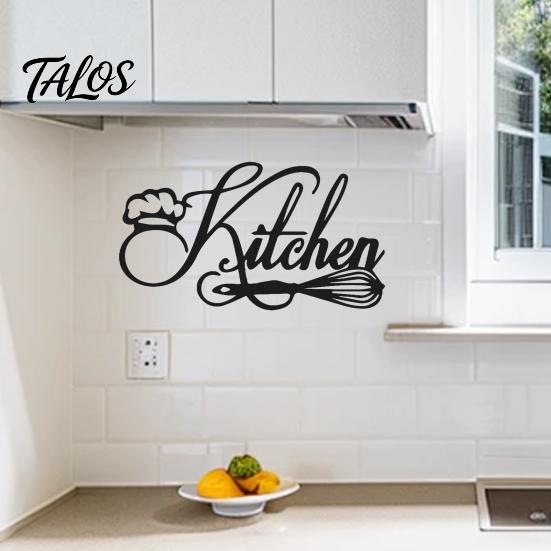 DIY Kitchen Wall Decoration Minimalist Stickers, Waterproof PVC Decals with Handwritten Chef Hat Creative Decor And Egg Beater Design, Modern
