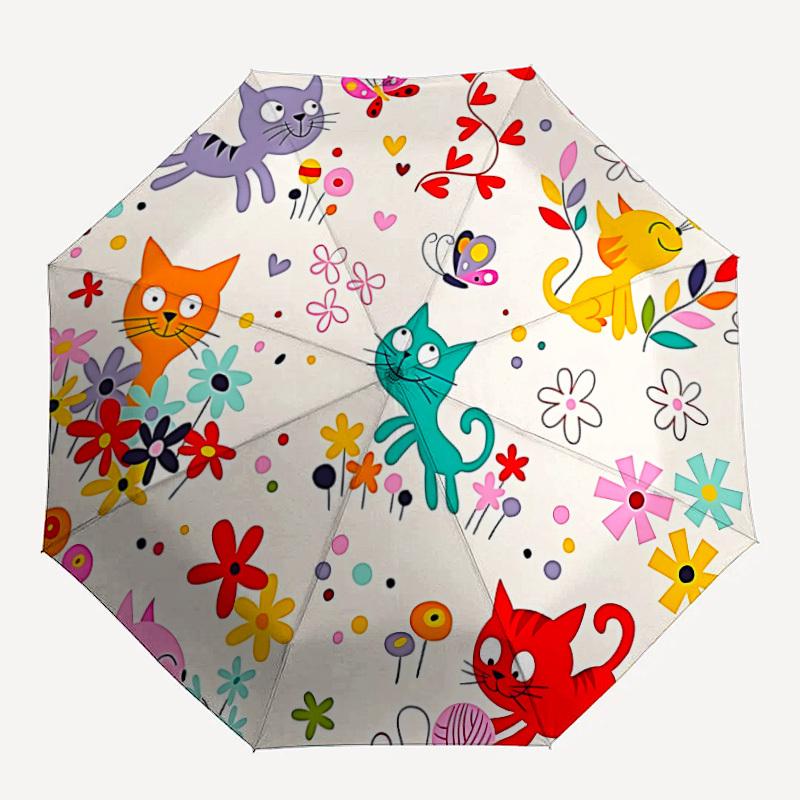 1pc Cat Garden Decor Automatic Open/Close Umbrella - Compact Travel Umbrella, Gift for Birthdayyy251208141