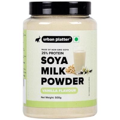 Urban Platter Vanilla SOYA Milk Powder, 500g [Plant-Based / Milk Alternative, Non-GMO & 25% Protein]