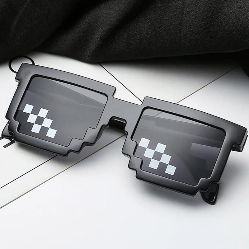 1pc-Funny  Pixel Funny Original Intage Pixel Black Mosaic Sunglasses Cool Funny Glasses