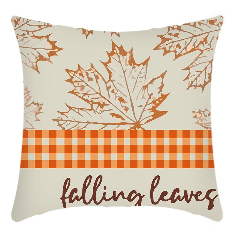 

New Thanksgiving Series Pillow Cover Pumpkin Letter Maple Leaf Printed Cushion Home Sofa Cushion Cover 45 * 45Cm pillowcase