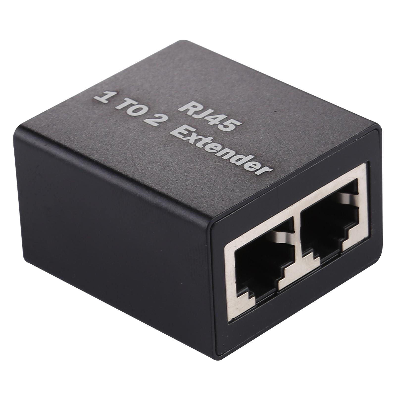 

2Pcs/Set 1 to 2 RJ45 Splitter Connector Inline LAN Plugs Ethernet Cable Extender Adapter As Shown A