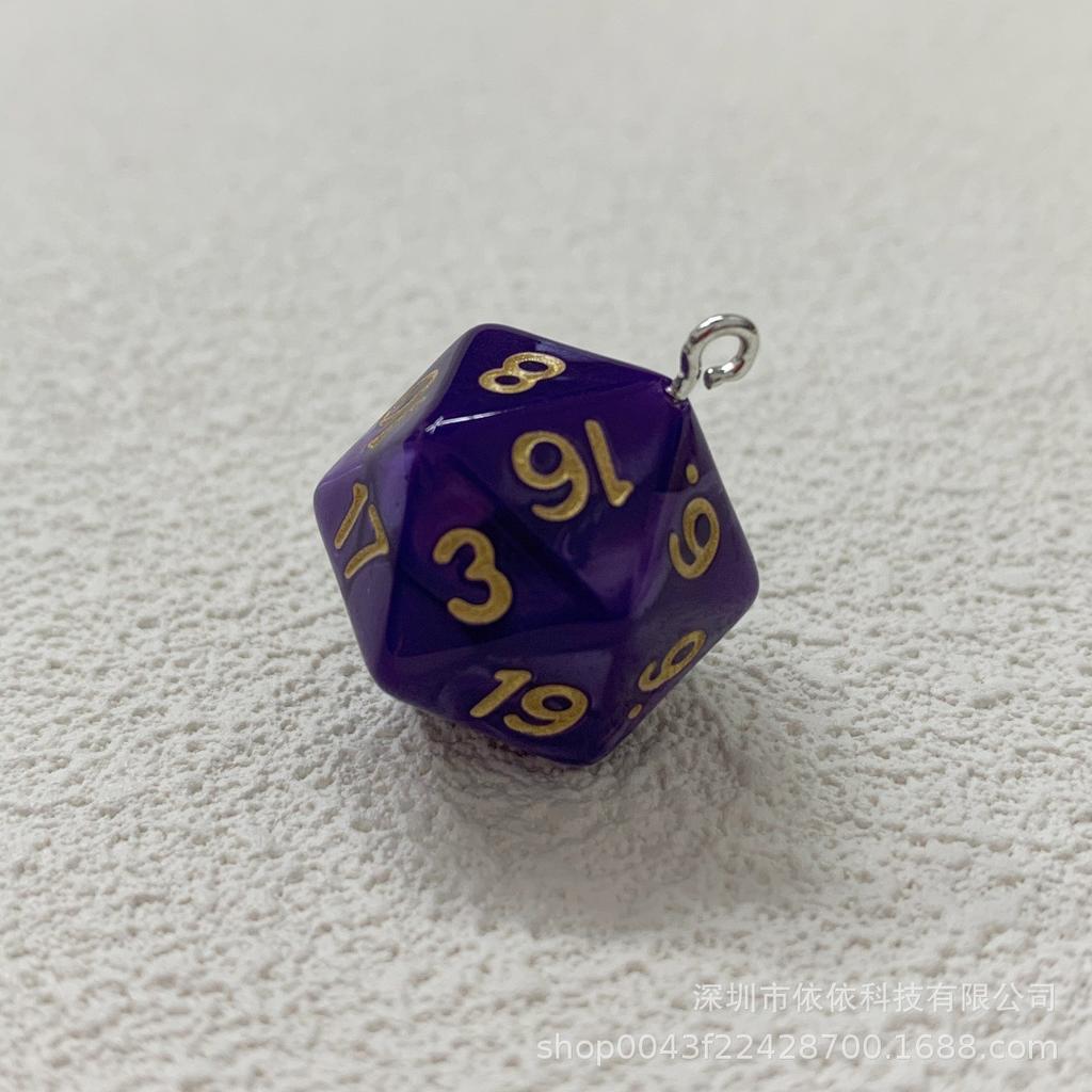 Manufacturer's real shot 20-sided sieve dice transparent solid color multi-sided dice bag pendant earrings keychain DIY accessories