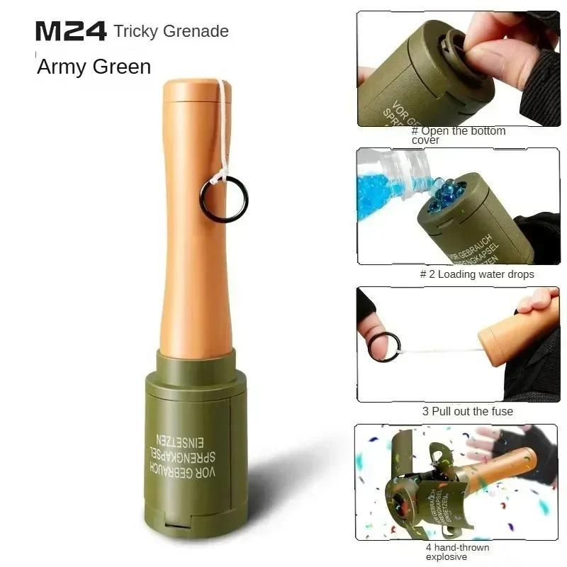 Simulation M24 Water Grenade Toy with Burst Effect Fun Exploding Design Ideal for Outdoor Games and Kids Play Activities