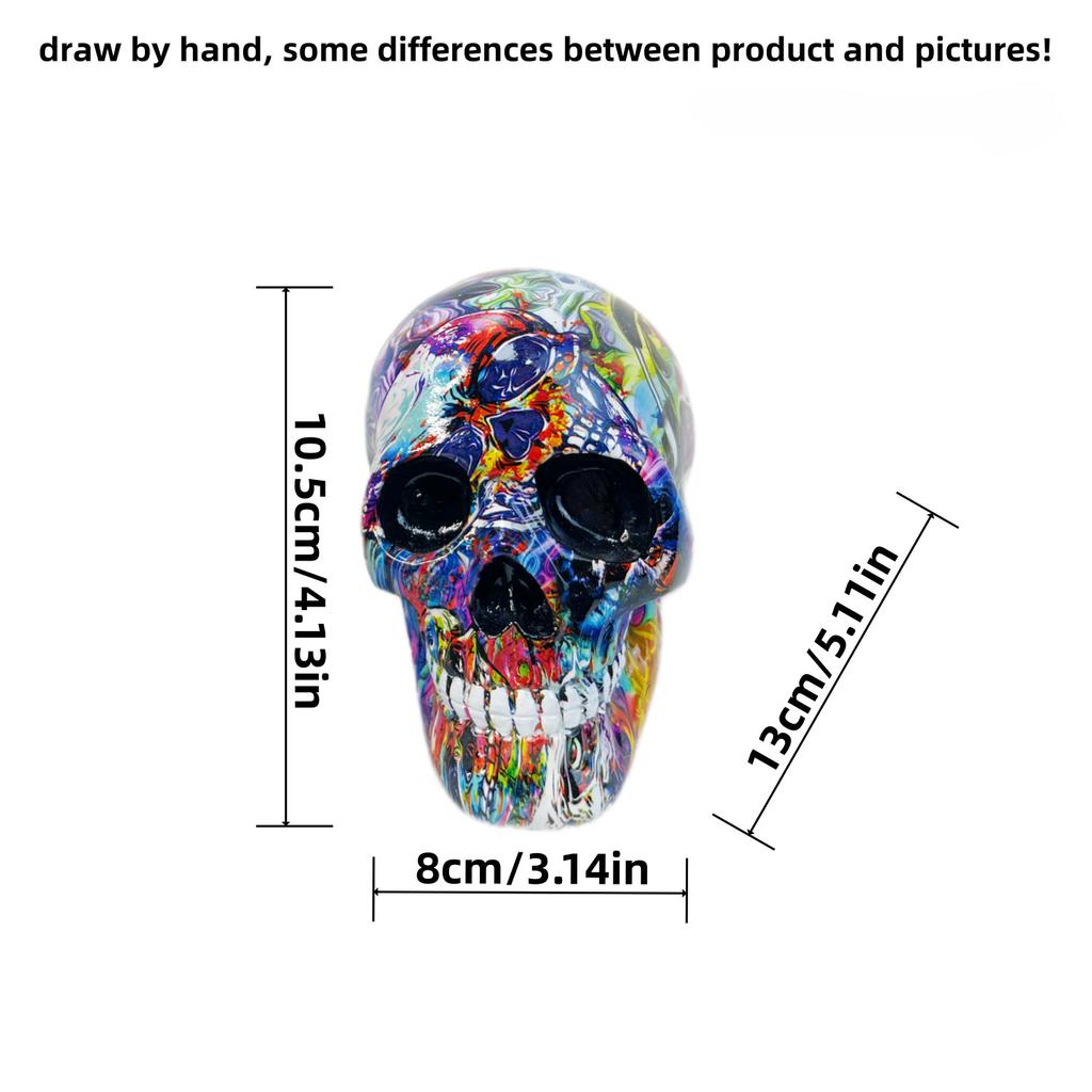 Halloween-Atmosphäre Rendering Schädel Harzornamente Feiertagsgeheimräume Horror Bunte Knochendekorationen Harzhandwerk Geschenke