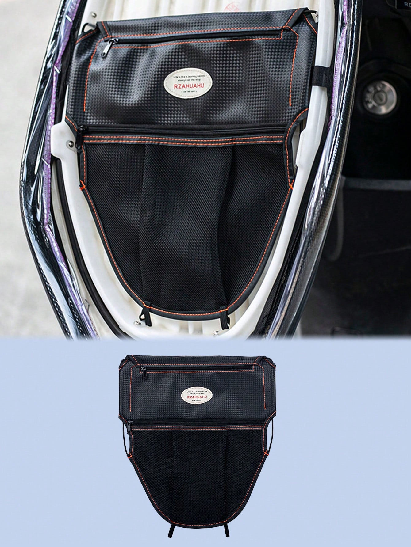 

1 Pcs Black Motorcycle Storage Bag - Waterproof & Scratch Resistant, Multi-pocket Design, Detachable Shoulder Strap Design
