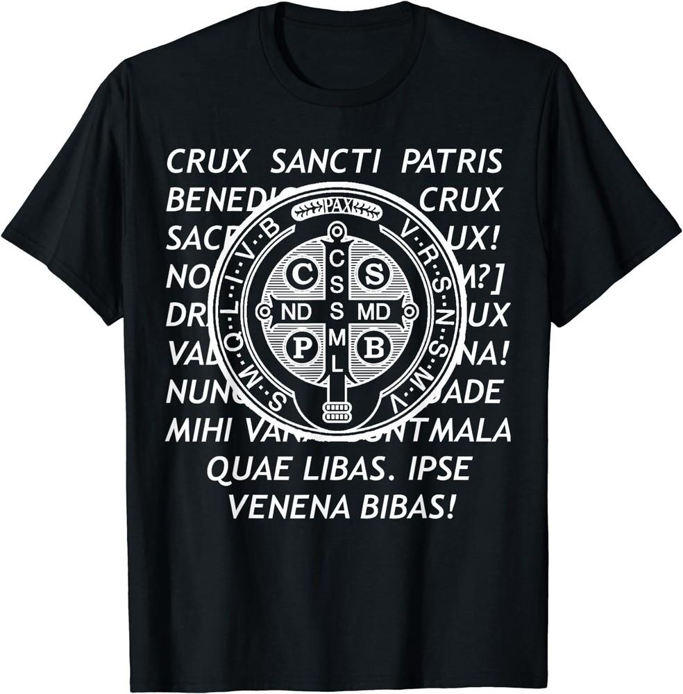 NEW LIMITED Saint Benedict Medal Christian Symbol Catholic Latin Prayer T-Shirt Unisex T-Shirt