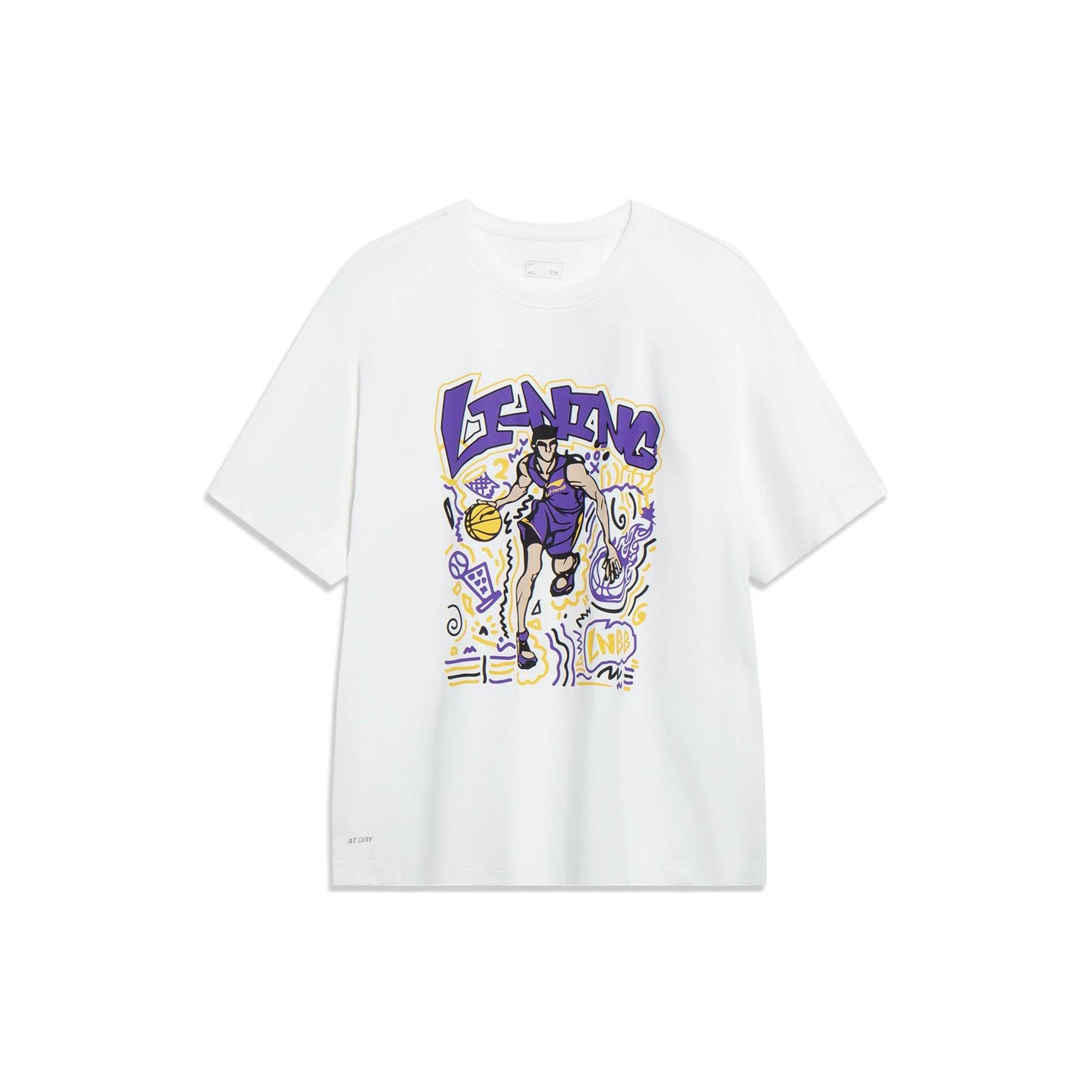Li-Ning Hoops Comics Graphic T-shirt White Men s AHST569-1 M