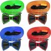 In The Dark Light Up Tie Suspenders Set LED Suspenders Clips Hanging Pants Clip Luminous Bow Tie