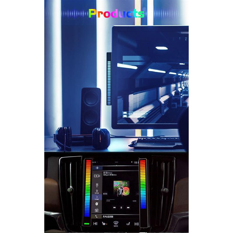 Rechargeable Car Sound Control Rgb Light Decoration Music Rhythm Ambient Lamp X1