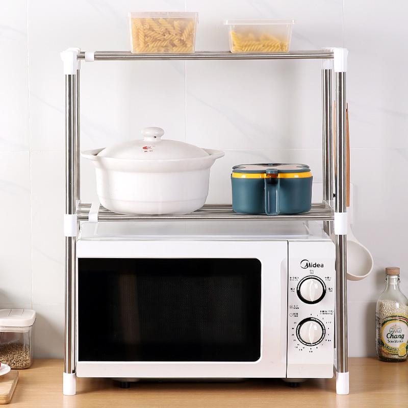 Retractable Stainless Steel Microwave and Bathroom Organizer Shelf